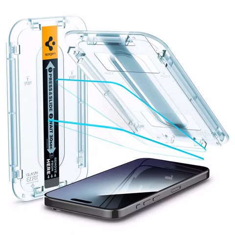 Spigen GLAStR EZ Fit Screenprotector 2 Pack + Applicator Apple iPhone 15 Pro