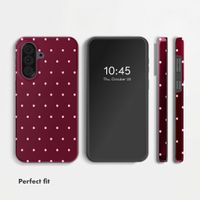Selencia Vivid Back Cover Samsung Galaxy A37 (5G) - Happy Dots Burgundy