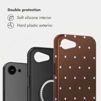 Selencia Vivid Back Cover with MagSafe Apple iPhone 17e / 16e - Happy Dots Chocolate
