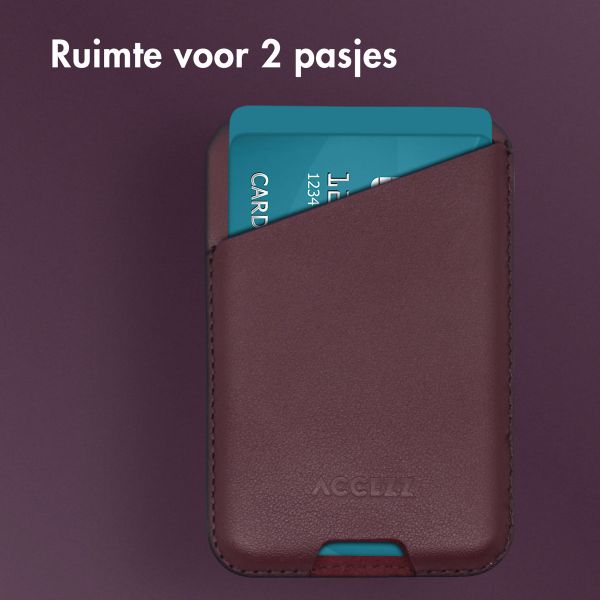 Accezz Leren Kaarthouder - Geschikt voor MagSafe en Qi2 - Heath Purple