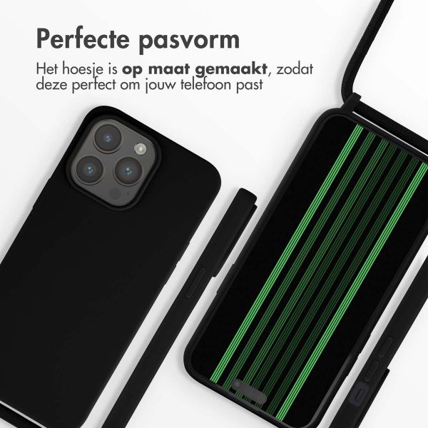 imoshion Siliconen hoesje met koord Apple iPhone 15 Pro Max - Zwart
