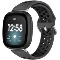 imoshion Siliconen sport bandje Fitbit Versa 4 / 3 / Sense (2) - Grijs/Zwart