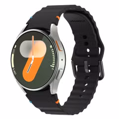 imoshion Wave Siliconenband Samsung Galaxy Watch 4 / 5 / 6 / 7 (20 mm) - Zwart
