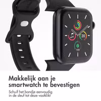 imoshion Siliconen⁺ bandje Apple Watch Series 1 t/m 11 / SE / Ultra (44/45/46/49 mm) - Maat M/L - Zwart