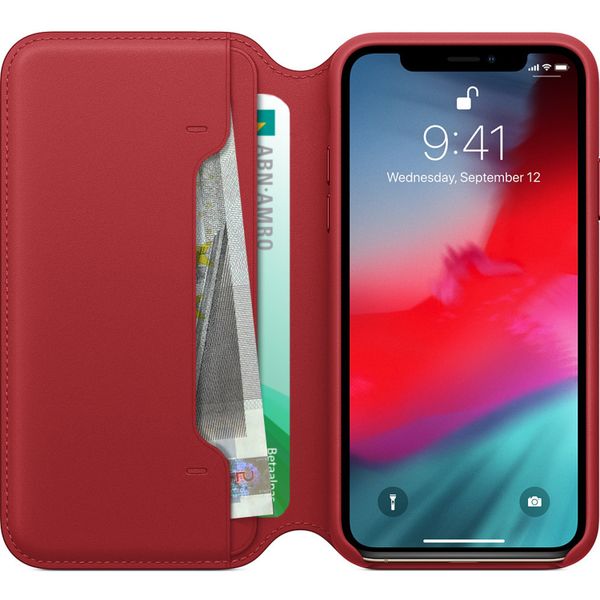 Apple Leather Folio Bookcase voor iPhone X / Xs - Red