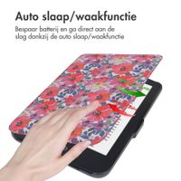 imoshion Design Slim Hard Case Bookcase Kobo Clara 2E / Tolino Shine 4 - Flower Watercolor