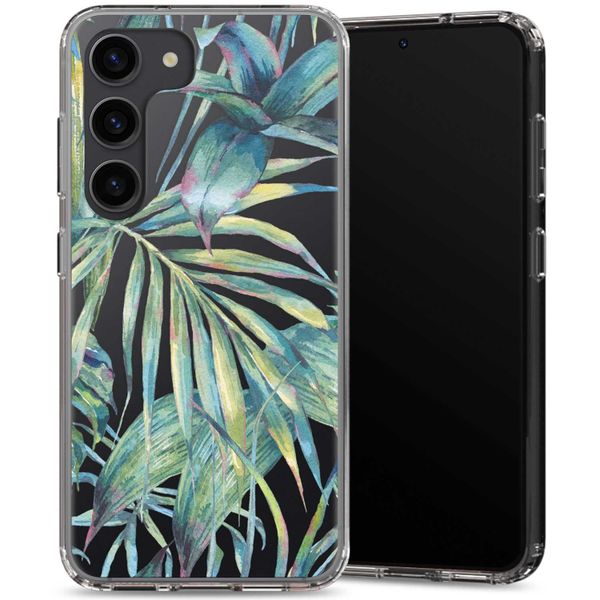 Selencia Fashion Extra Beschermende Backcover Samsung Galaxy S23 Plus - Green Jungle Leaves