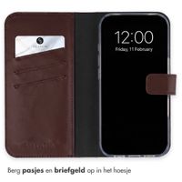 Selencia Echt Leren Bookcase Apple iPhone 18 Pro Max / 17 Pro Max - Bruin