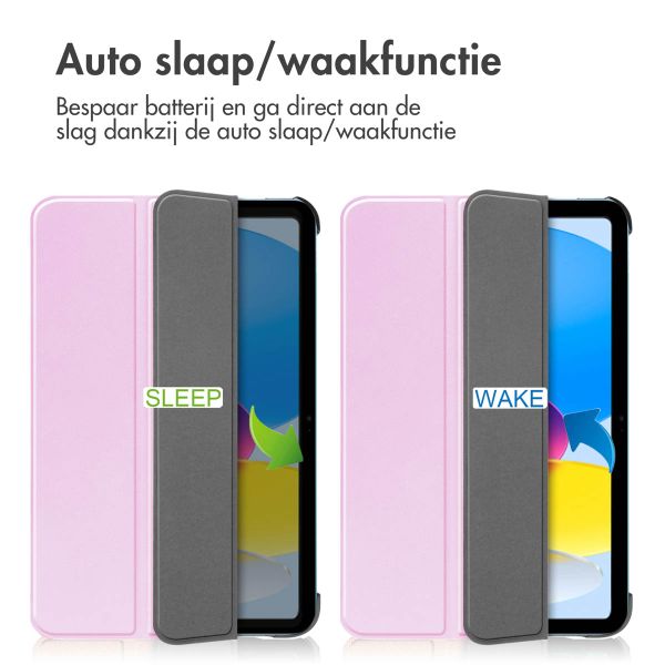 imoshion Trifold Bookcase Apple iPad 11 (2025) 11 inch A16 / iPad 10 (2022) 10.9 inch - Roze