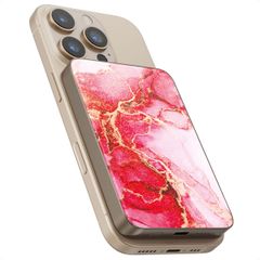 Selencia Vivid Powerbank 5.000 mAh - MagSafe en Qi2 - Desert Gold / Rosy Marble