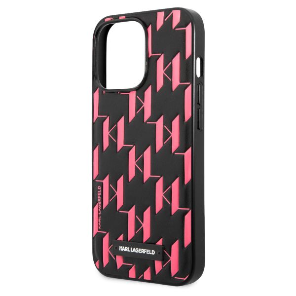 Karl Lagerfeld Hardcase Backcover Monogram Plaque iPhone 13 Pro - Roze