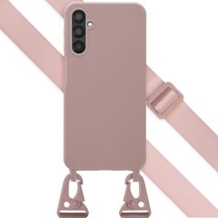 Selencia Siliconen hoesje met afneembaar koord Samsung Galaxy A25 (5G) - Sand Pink