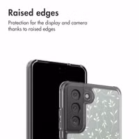 imoshion Design hoesje Samsung Galaxy S21 FE - Smoke Green Flowers
