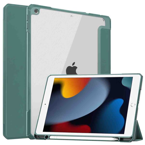 imoshion Trifold Hardcase Bookcase Apple iPad 9 (2021) 10.2 inch / iPad 8 (2020) 10.2 inch / iPad 7 (2019) 10.2 inch - Groen