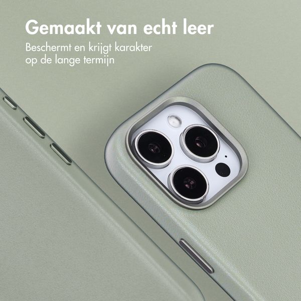 Accezz MagSafe Leather Backcover Apple iPhone 16 Pro - Light Grey