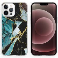 imoshion Design hoesje Apple iPhone 13 Pro Max - Marmer - Gebroken Blauw