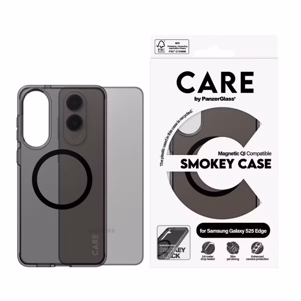 CARE by PanzerGlass Urban Combat Case Samsung Galaxy S25 Edge - Smoke / Black