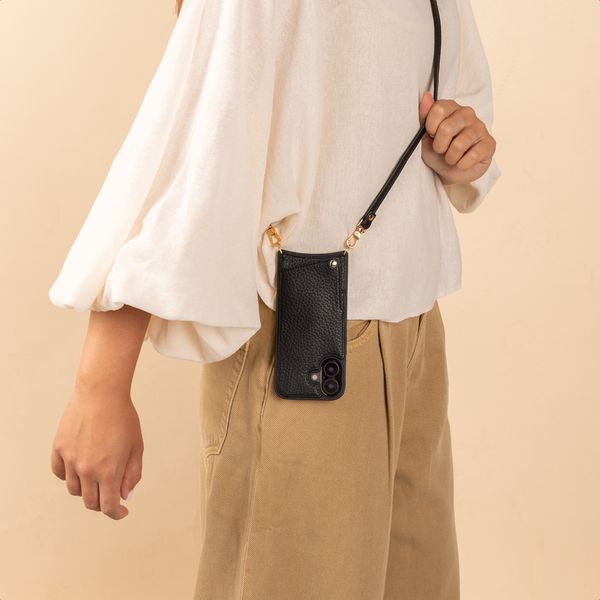 Selencia Crossbody telefoonkoord - Zwart