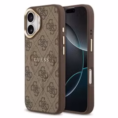 Guess Classic 4G Logo Backcover met MagSafe Apple iPhone 17 - Bruin