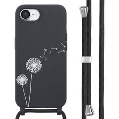 imoshion Siliconen design hoesje met koord iPhone 16e - Dandelion Black