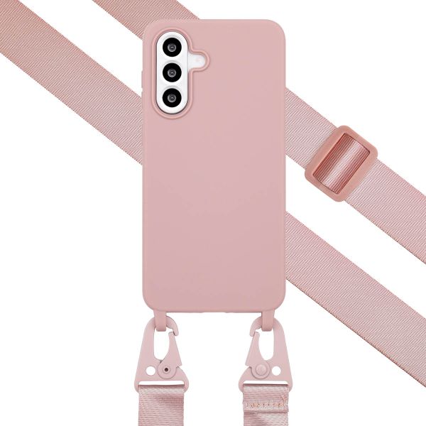 Selencia Siliconen hoesje met afneembaar koord voor de Samsung Galaxy A56 - Sand Pink