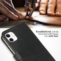 Selencia Echt Lederen Bookcase iPhone 11 - Zwart