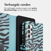 imoshion Design Bookcase Samsung Galaxy A52(s) (5G/4G) - Black Blue Stripes