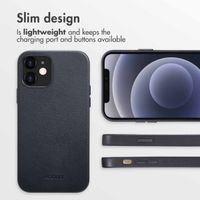 Accezz Leather Back Cover with MagSafe Apple iPhone 12 (Pro) - Onyx Black