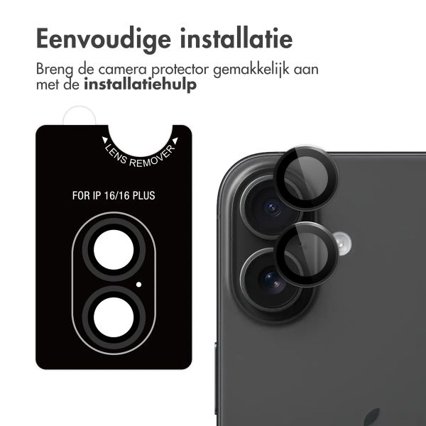 imoshion 2 Pack Camera lens protector iPhone 16 / 16 Plus - Zwart