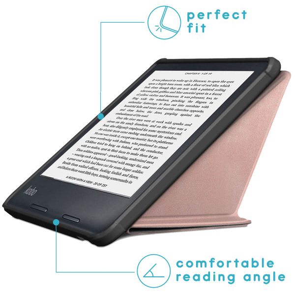 imoshion Vouwbare Bookcase Kobo Libra 2 / Tolino Vision 6 - Rosé Goud