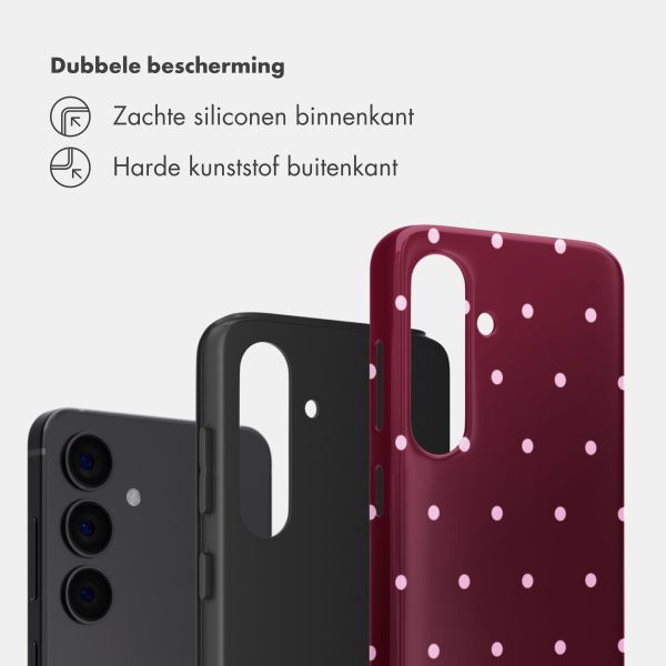 Selencia Vivid Backcover Samsung Galaxy S24 - Happy Dots Burgundy