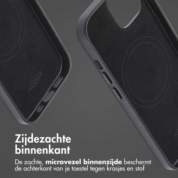 Accezz MagSafe Leather Backcover Apple iPhone 13 - Onyx Black
