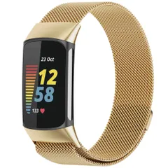 imoshion Milanees magnetisch bandje Fitbit Charge 5 / Charge 6 - Maat S - Goud