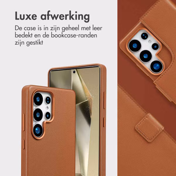 Accezz Leather Bookcase 2-in-1 met MagSafe Samsung Galaxy S25 Ultra - Sienna Brown
