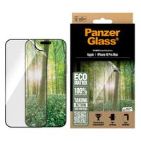 PanzerGlass Matrix Recycled Ultra-Wide Fit Anti-Bacterial Screenprotector incl. applicator iPhone 16 Pro Max