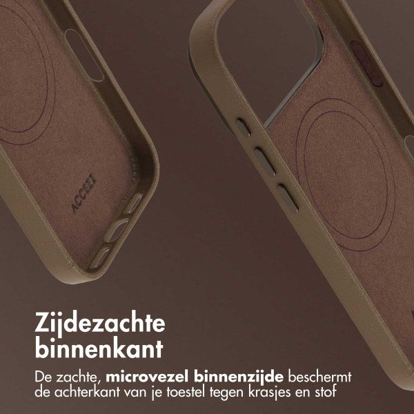 Accezz MagSafe Leather Backcover Apple iPhone 17 Pro - Coffee Brown