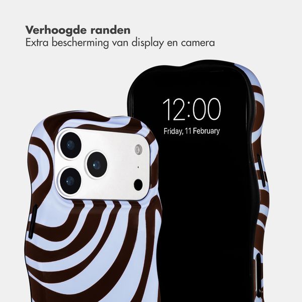 Selencia Vivid Wavy Backcover met MagSafe Apple iPhone 17 Pro - Dream Swirl Chocolate