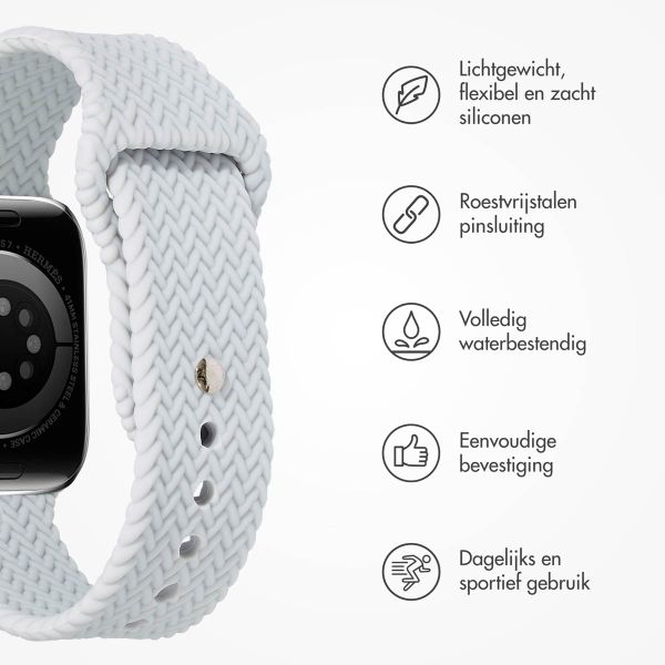 imoshion Siliconen geweven bandje Apple Watch Series 1 t/m 9 / SE (38/40/41 mm) | Series 10 / 11 (42 mm) - Grijs