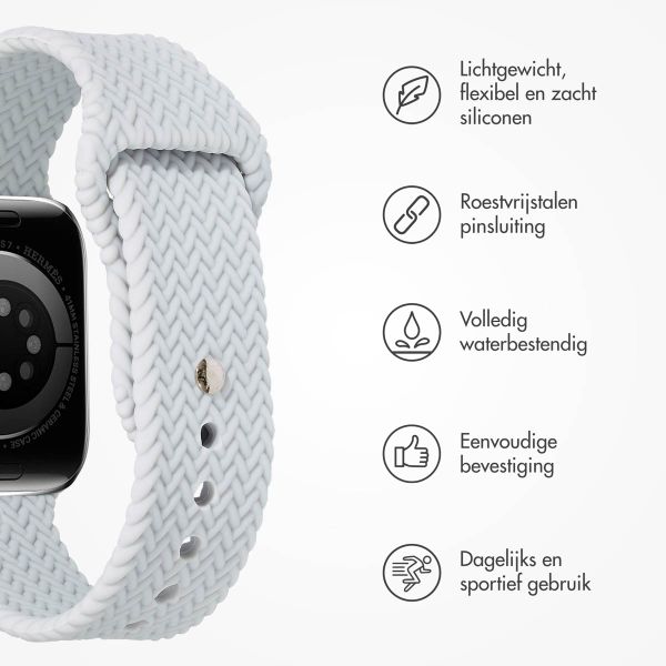 imoshion Siliconen geweven bandje Apple Watch Series 1 t/m 9 / SE (38/40/41 mm) | Series 10 (42 mm) - Grijs