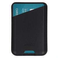 Accezz Magnetic Leather Card Holder - Compatible with Apple Find My - Onyx Black