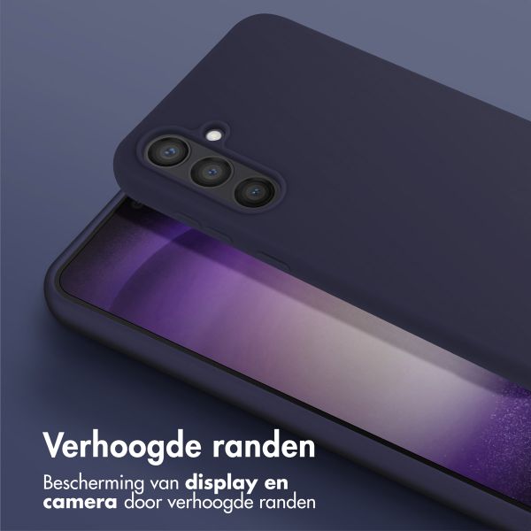 Selencia Siliconen hoesje met afneembaar koord Samsung Galaxy S23 FE - Donkerblauw