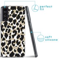 imoshion Design hoesje Samsung Galaxy S21 FE - Luipaard / Zwart