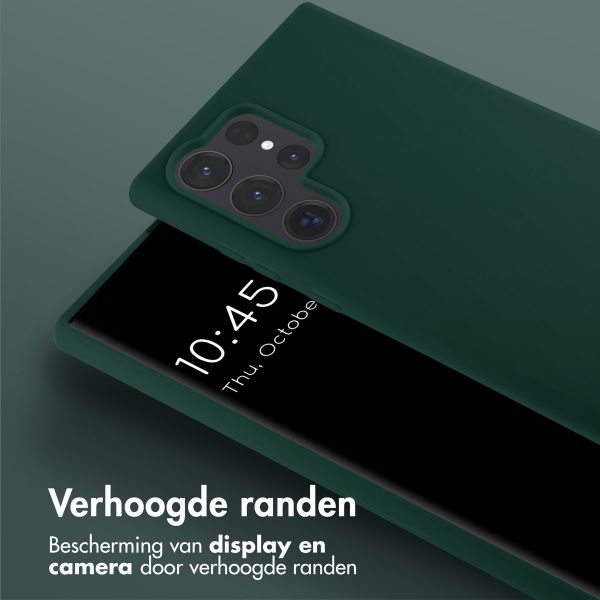 Selencia Siliconen hoesje met afneembaar koord Samsung Galaxy S24 Ultra - Donkergroen