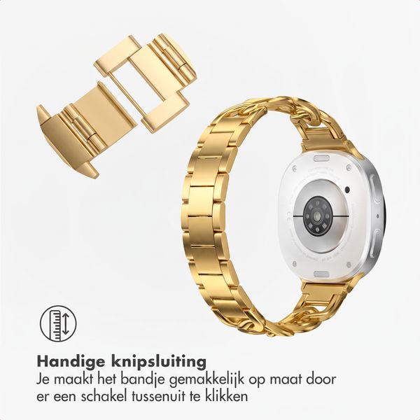 Selencia Chain bandje Samsung Galaxy Watch 9 (40/44mm) / Watch 8 (40/44mm) / Classic (46mm) - Goud