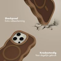 Selencia Wavy Backcover met MagSafe Apple iPhone 15 Pro - Mocha Brown