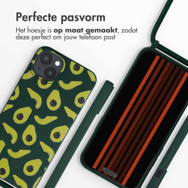 imoshion Siliconen design hoesje met koord iPhone 15 Plus - Avocado Green