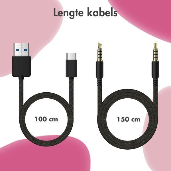 imoshion Kids Unicorn LED Light Bluetooth Headphones - Kinder koptelefoon met decibelbegrenzer - Draadloze koptelefoon + AUX kabel - Pink / Hot Pink