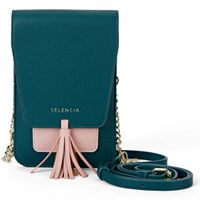 Selencia Telefoontasje Crossbody Elegance - Kunstleer - Donkergroen