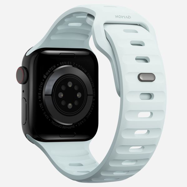 Nomad Sport band FKM Apple Watch Series 1 t/m 9 / SE (38/40/41 mm) | Series 10 (42 mm) - Icy Blue Glow