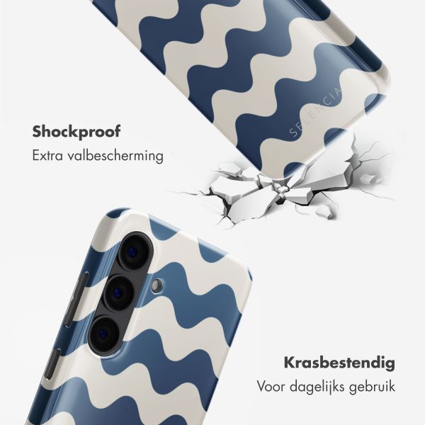 Selencia Vivid Tough Backcover Samsung Galaxy S24 - Wave Vibes Classic Blue